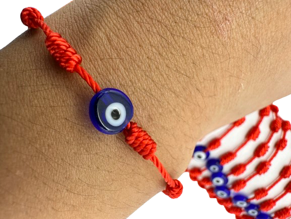 PULSERA ROJA 7 NUDOS CON OJO TURCO