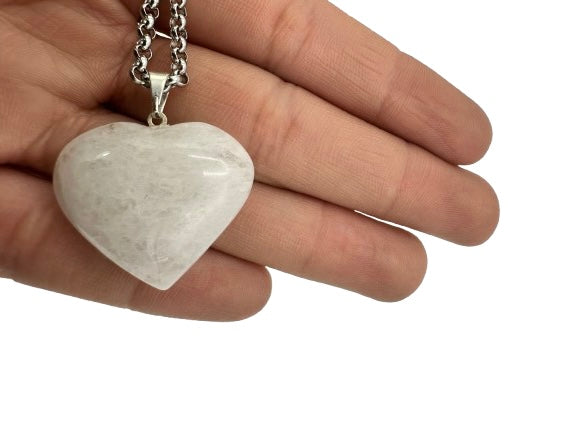 COLGANTE CORAZÓN CUARZO NIEVE
