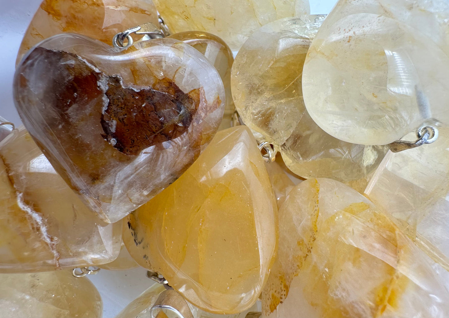 COLGANTE CORAZÓN CUARZO HEMATOIDE