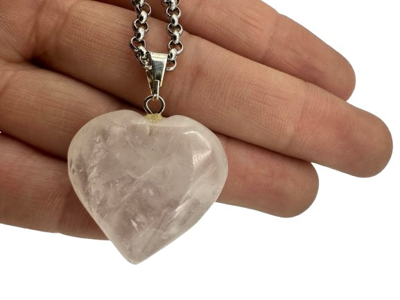 COLGANTE CORAZÓN CUARZO ROSA