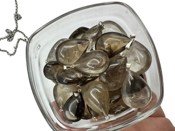 COLGANTE GOTA CUARZO AHUMADO