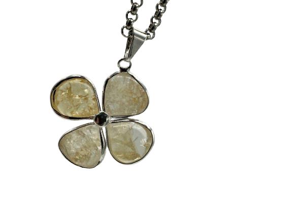 COLGANTE TRÉBOL CITRINO