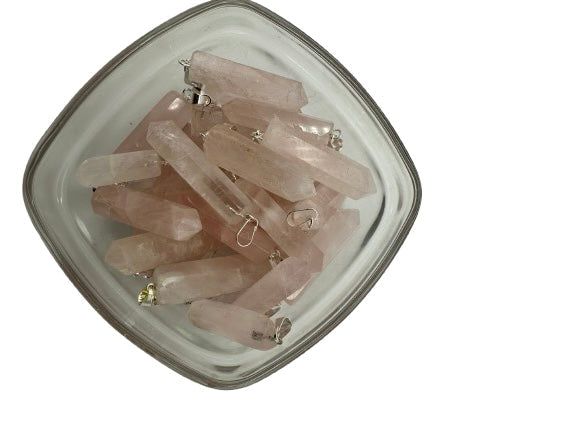 COLGANTE EN PUNTA CUARZO ROSA