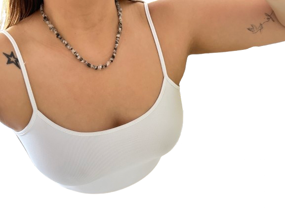 COLLAR DE CHIP CUARZO CON TURMALINA