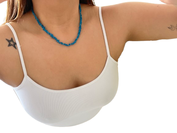 COLLAR DE CHIP AGUA MARINA OSCURO