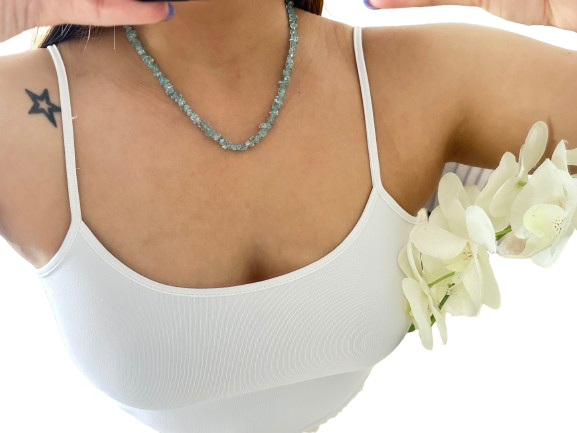 COLLAR DE CHIP AGUAMARINA CLARO