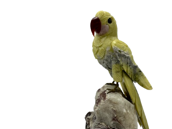 PÁJARO DECORATIVO EN MINERAL NATURAL CALCITA VERDE