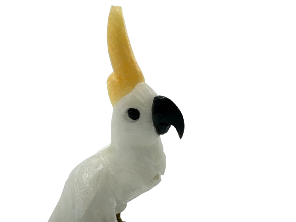 PÁJARO DECORATIVO EN MINERAL NATURAL CALCITA AMARILLA