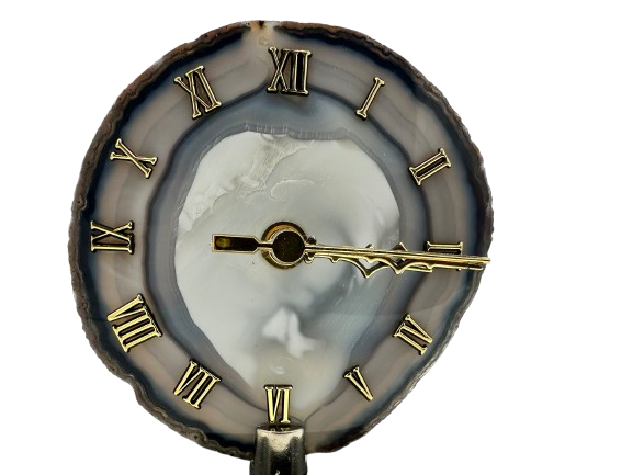 RELOJ DE ÁGATA GRIS CHAPA NATURAL