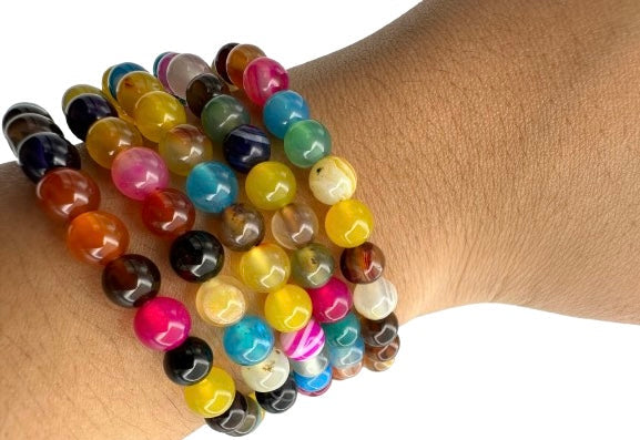PULSERA ÁGATA MULTICOLOR