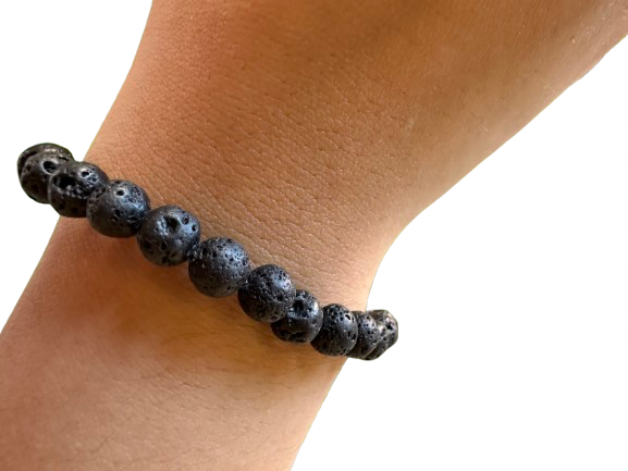 PULSERA PIEDRA VOLCANICA CON 7 CHACRAS