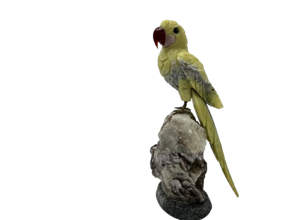 PÁJARO DECORATIVO EN MINERAL NATURAL CALCITA VERDE