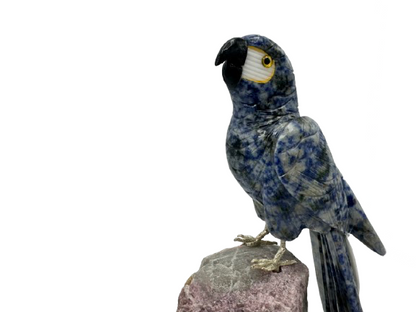 PÁJARO DECORATIVO EN MINERAL NATURAL SODALITA