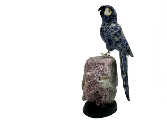 PÁJARO DECORATIVO EN MINERAL NATURAL SODALITA