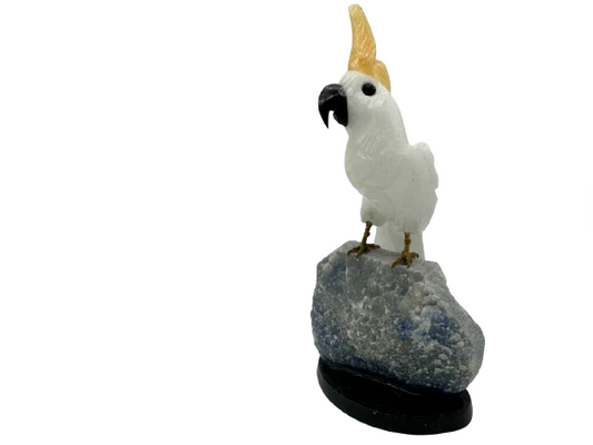 PÁJARO DECORATIVO EN MINERAL NATURAL CALCITA AMARILLA