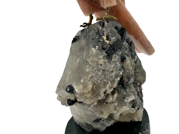 BÚHO DECORATIVO EN MINERAL NATURAL CALCITA ROSA