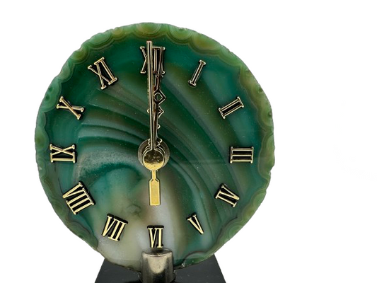 RELOJ DE ÁGATA VERDE CHAPA NATURAL