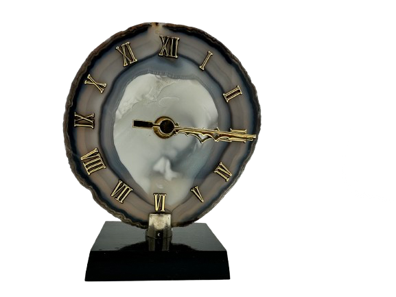 RELOJ DE ÁGATA GRIS CHAPA NATURAL