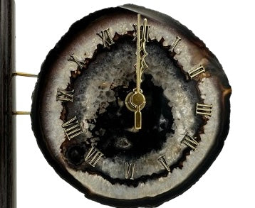 RELOJ DE ÁGATA NEGRA NATURAL CON BASE