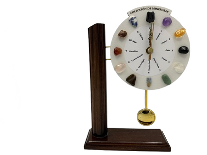 RELOJ COLECCIÓN DE MINERALES CON BASE