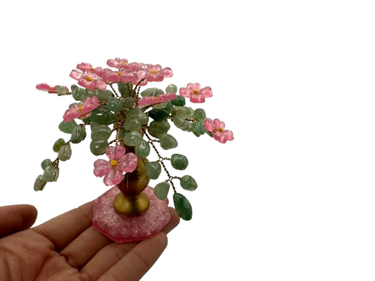 ÁRBOL DECORATIVO CUARZO VERDE (FLORES ROSA)