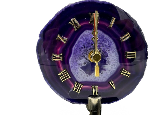 RELOJ DE ÁGATA MORADA CHAPA NATURAL