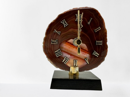 RELOJ DE ÁGATA MARRÓN CHAPA NATURAL